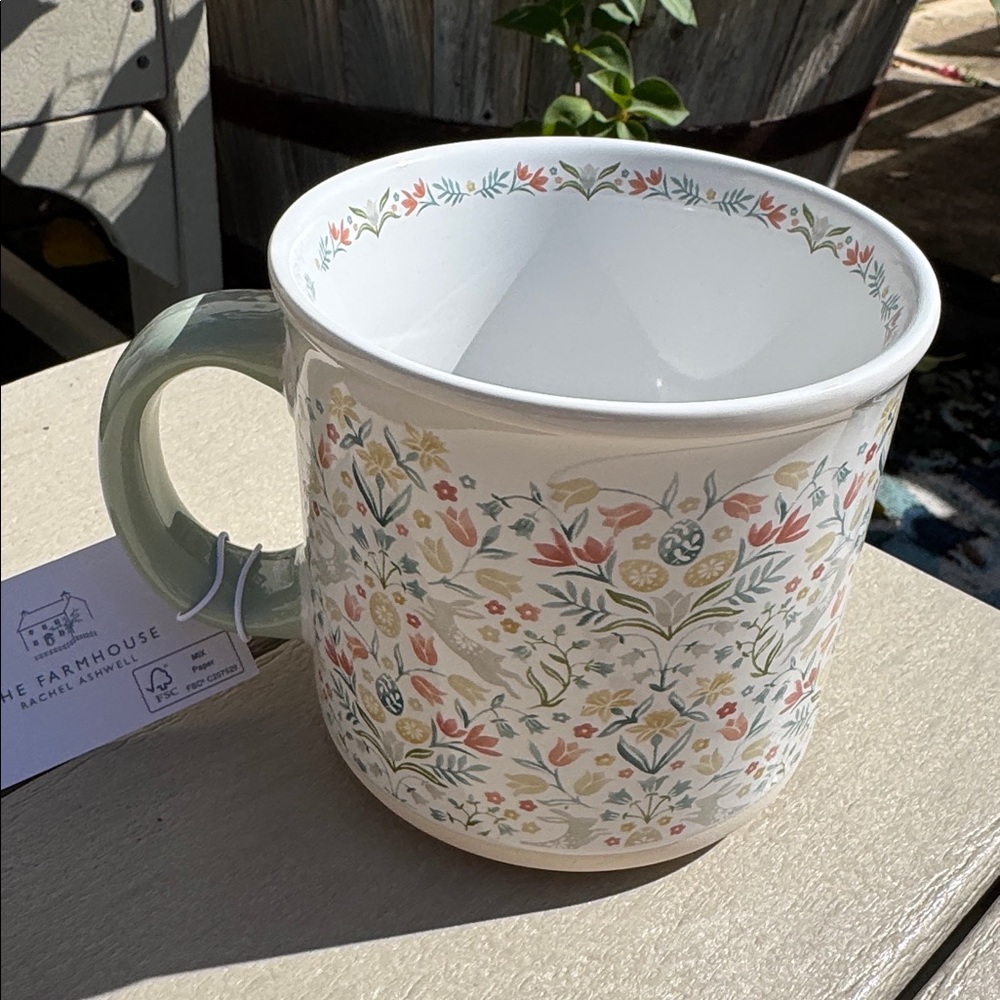 The Farmhouse Rachel Ashwell Shabby Chic Floral Spring Easter Mug With Bunnies